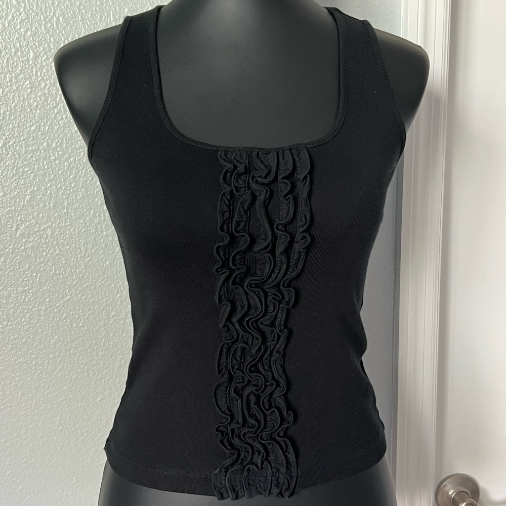 Ralph Ralph Lauren Vintage Black Ruffled Tank Top